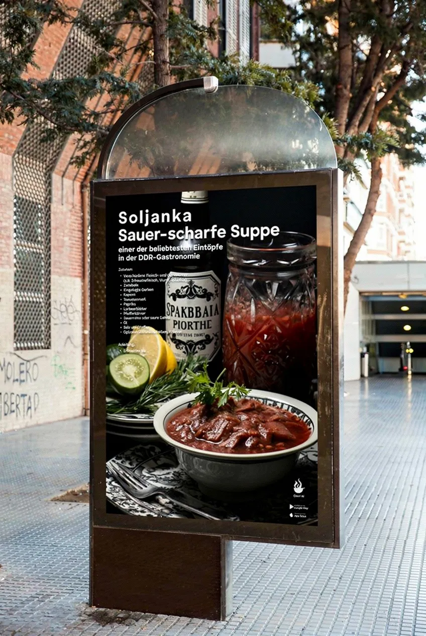 Poster in an advertising display