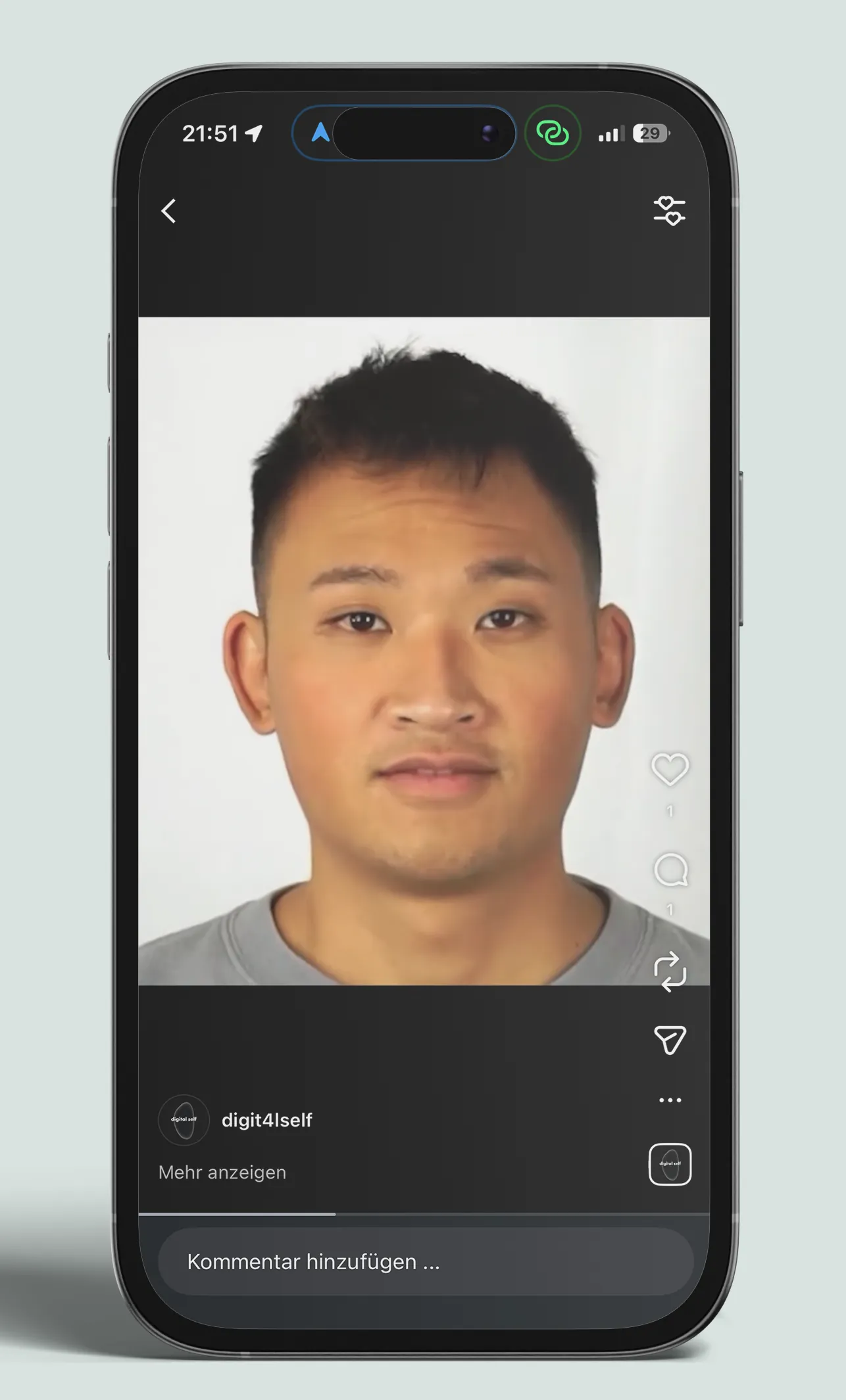 Same-age version on a smartphone
