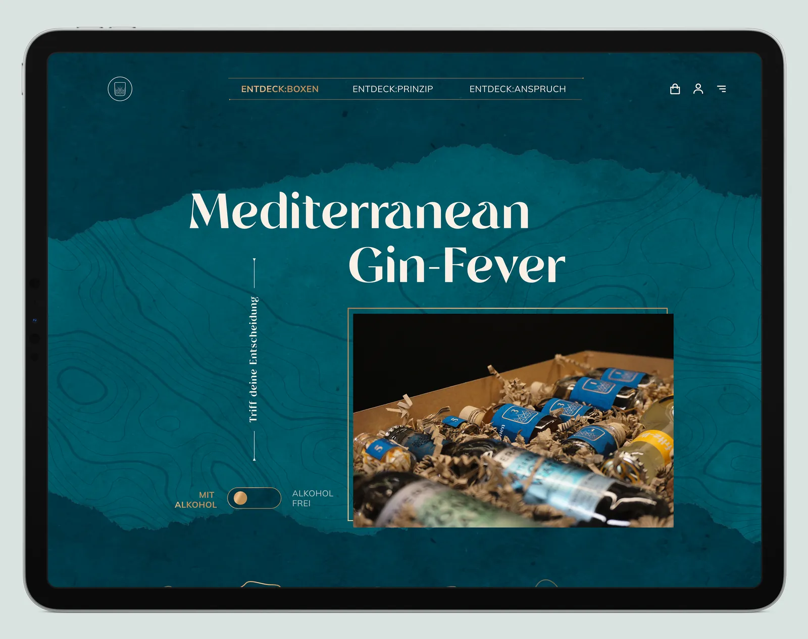 Tablet showing a product page