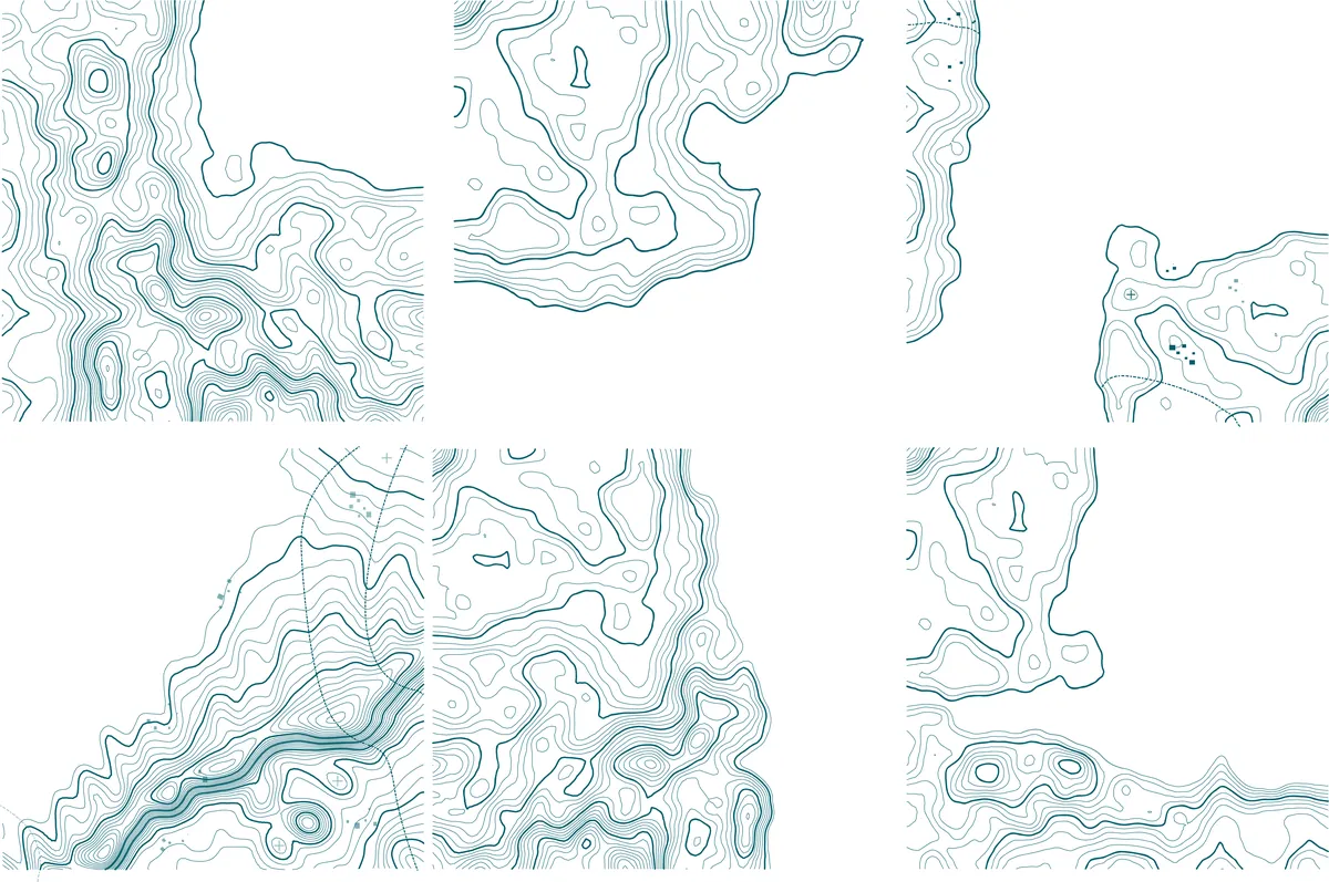 Pattern made of contour lines