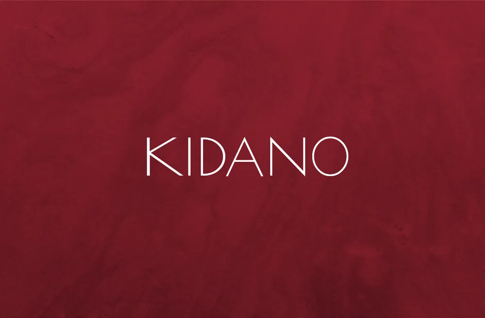 Dark red business card with logo